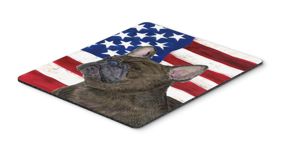 USA American Flag with French Bulldog Mouse Pad, Hot Pad or Trivet by Caroline&#39;s Treasures