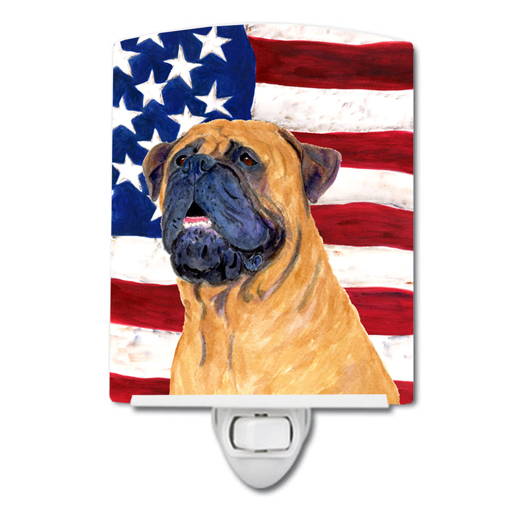 USA American Flag with Bullmastiff Ceramic Night Light SS4004CNL - the-store.com