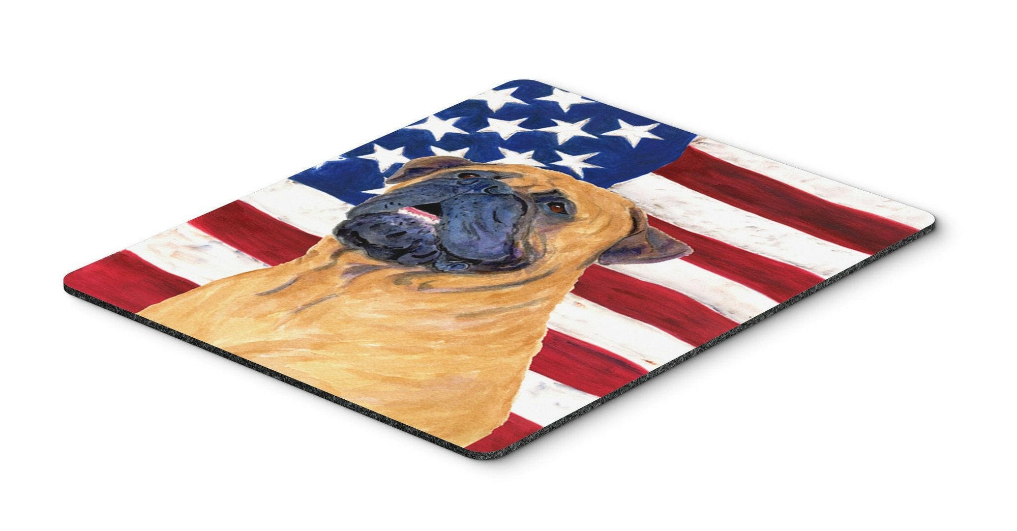 USA American Flag with Bullmastiff Mouse Pad, Hot Pad or Trivet by Caroline's Treasures