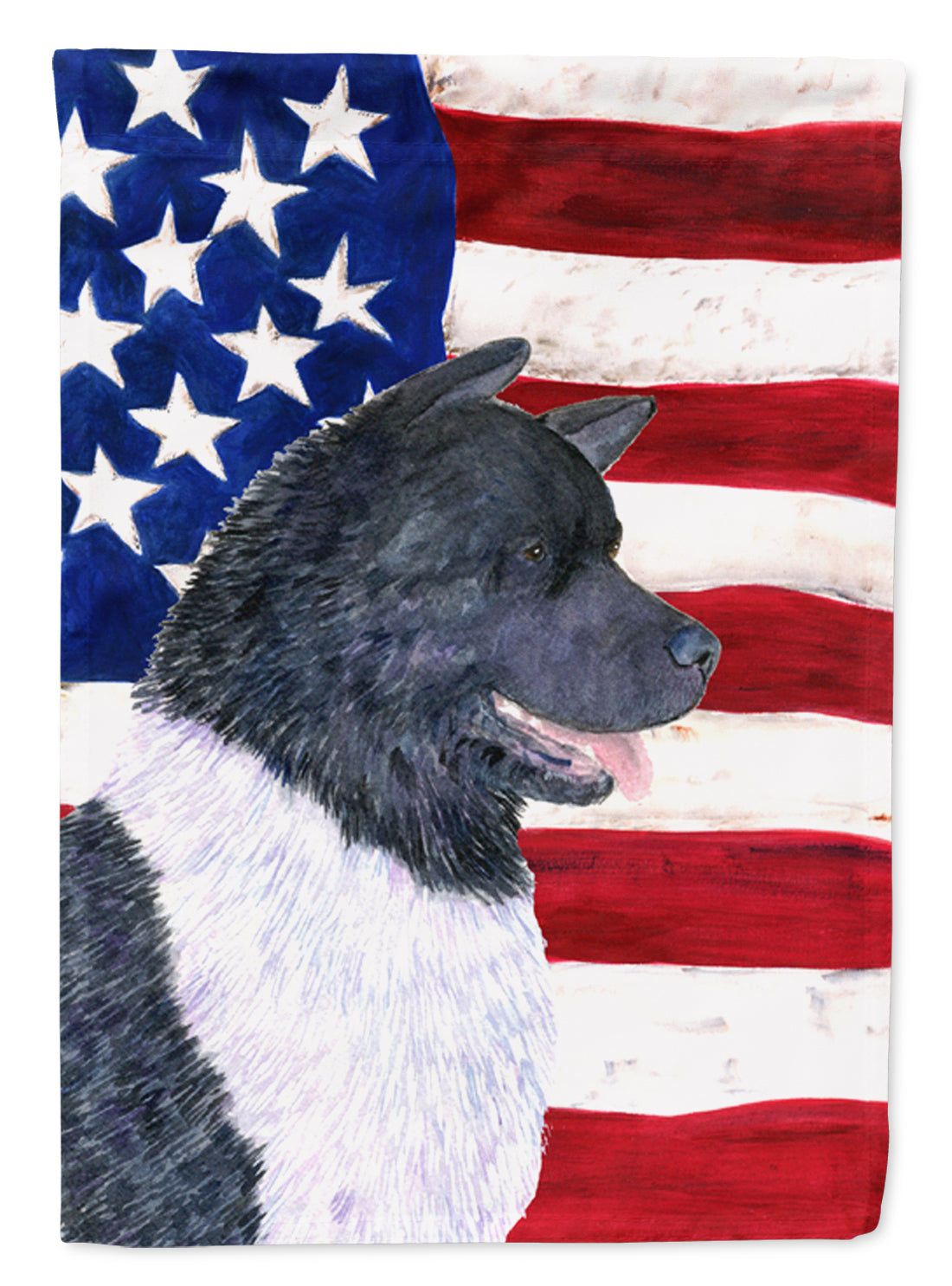 USA American Flag with Akita Flag Canvas House Size  the-store.com.