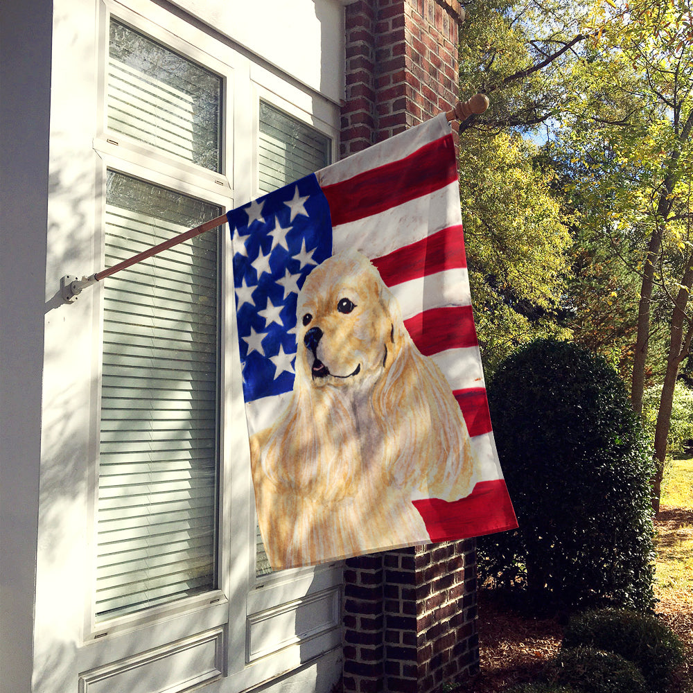 USA American Flag with Cocker Spaniel Flag Canvas House Size