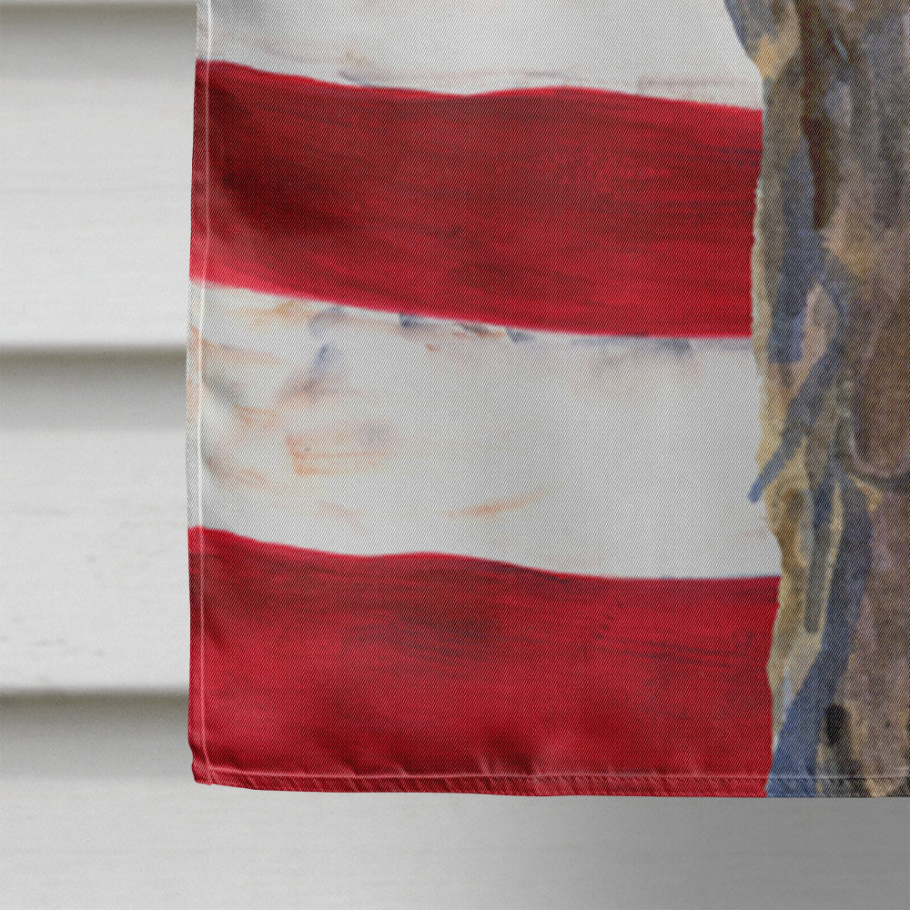 USA American Flag with Bergamasco Sheepdog Flag Canvas House Size