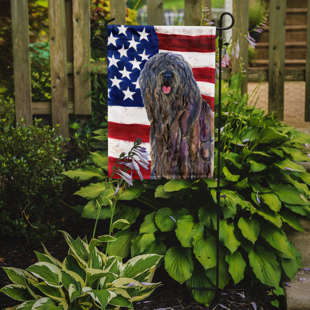 Drapeau américain des États-Unis avec drapeau de berger bergamasque Taille du jardin