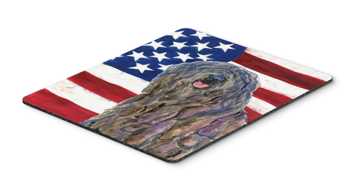 USA American Flag with Bergamasco Sheepdog Mouse Pad, Hot Pad or Trivet by Caroline&#39;s Treasures