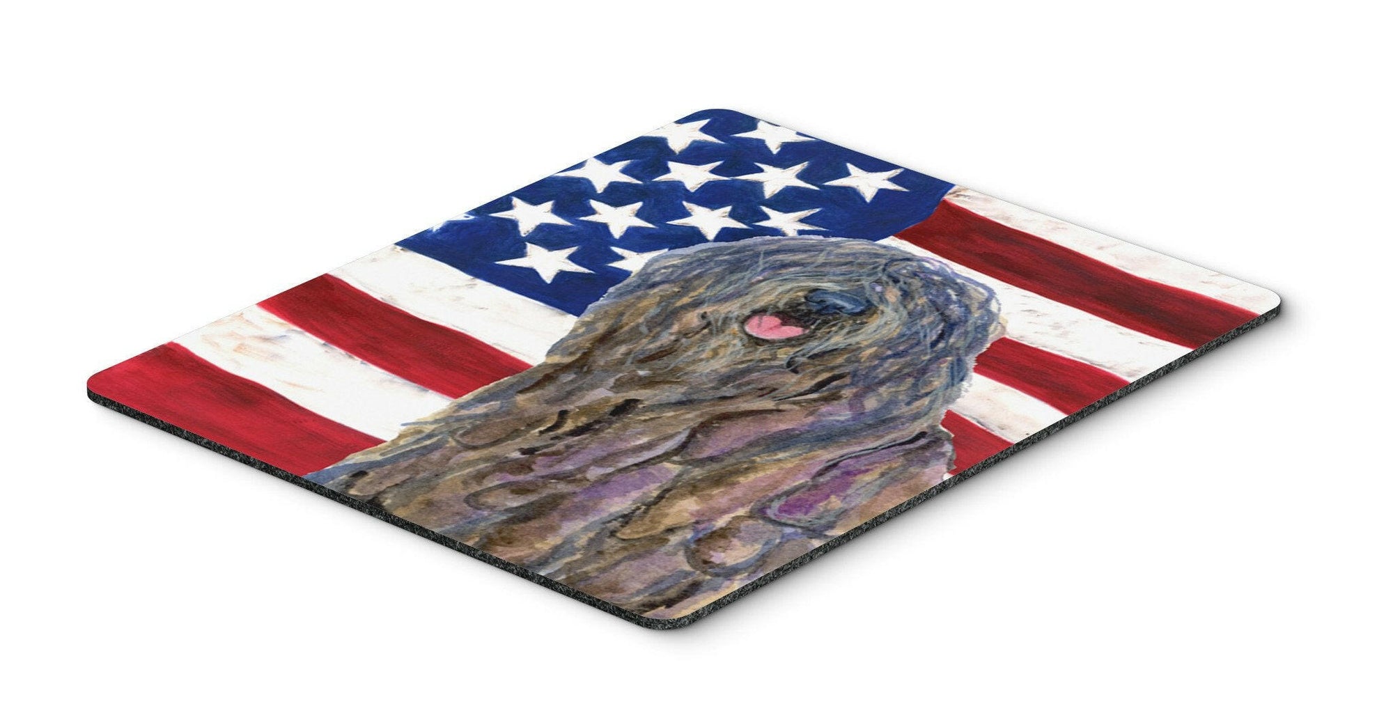 USA American Flag with Bergamasco Sheepdog Mouse Pad, Hot Pad or Trivet by Caroline's Treasures