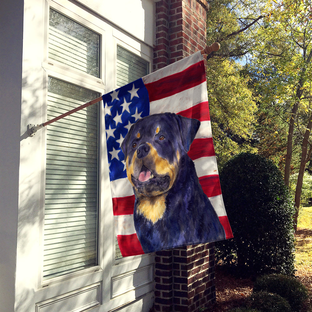 Drapeau américain USA avec drapeau Rottweiler Taille de la maison en toile
