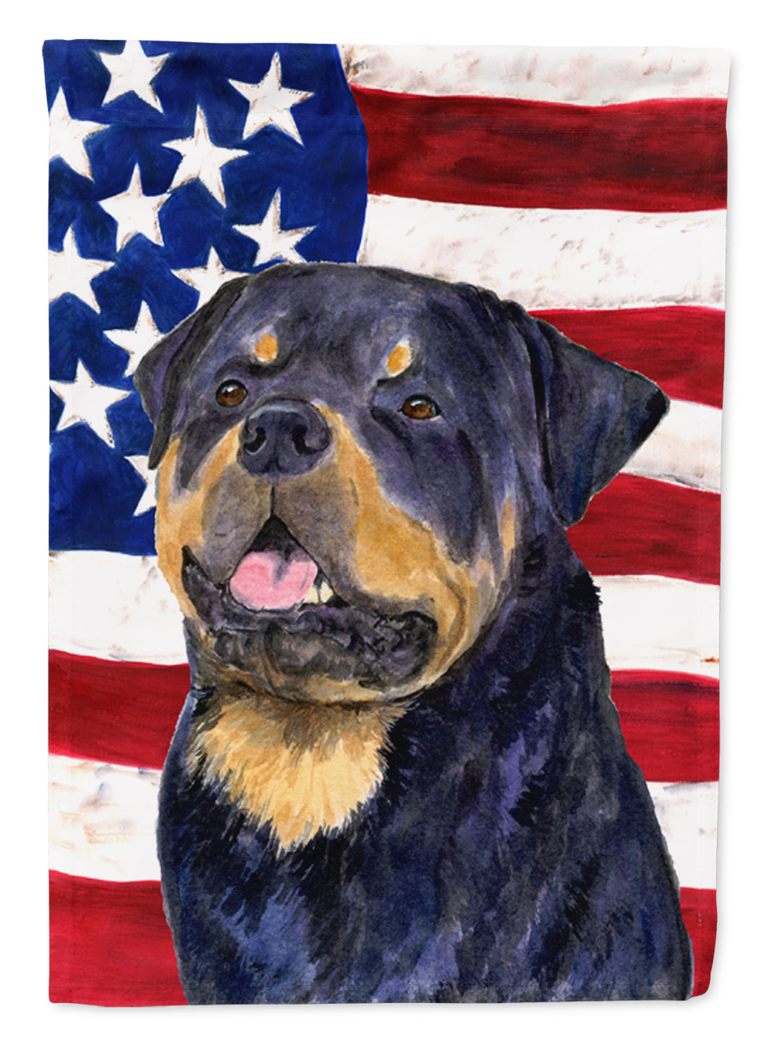 USA American Flag with Rottweiler Flag Canvas House Size  the-store.com.
