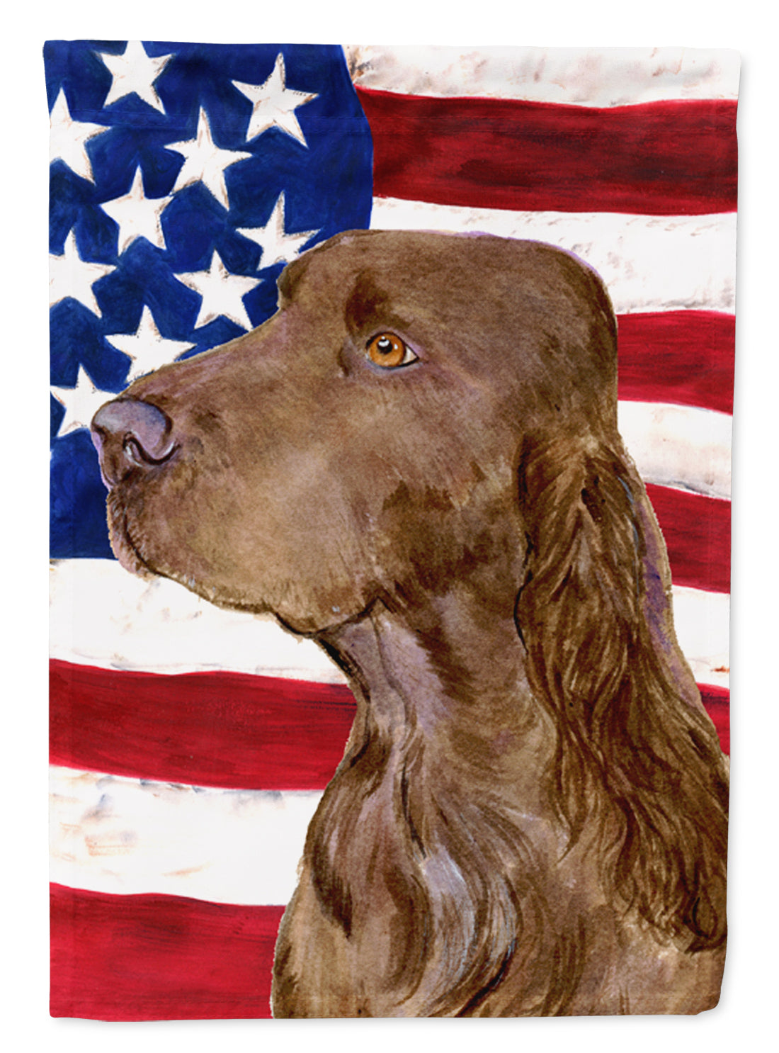USA American Flag with Field Spaniel Flag Canvas House Size