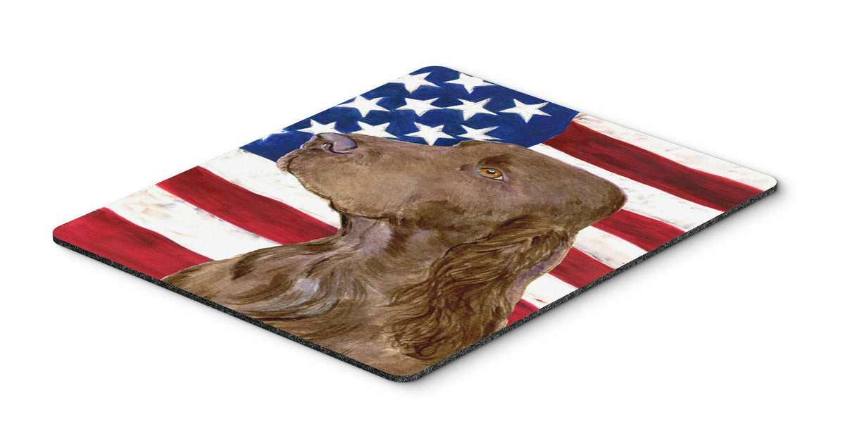 USA American Flag with Field Spaniel Mouse Pad, Hot Pad or Trivet by Caroline&#39;s Treasures