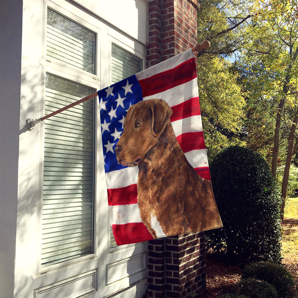 USA drapeau américain avec Curly Coated Retriever drapeau toile taille de la maison