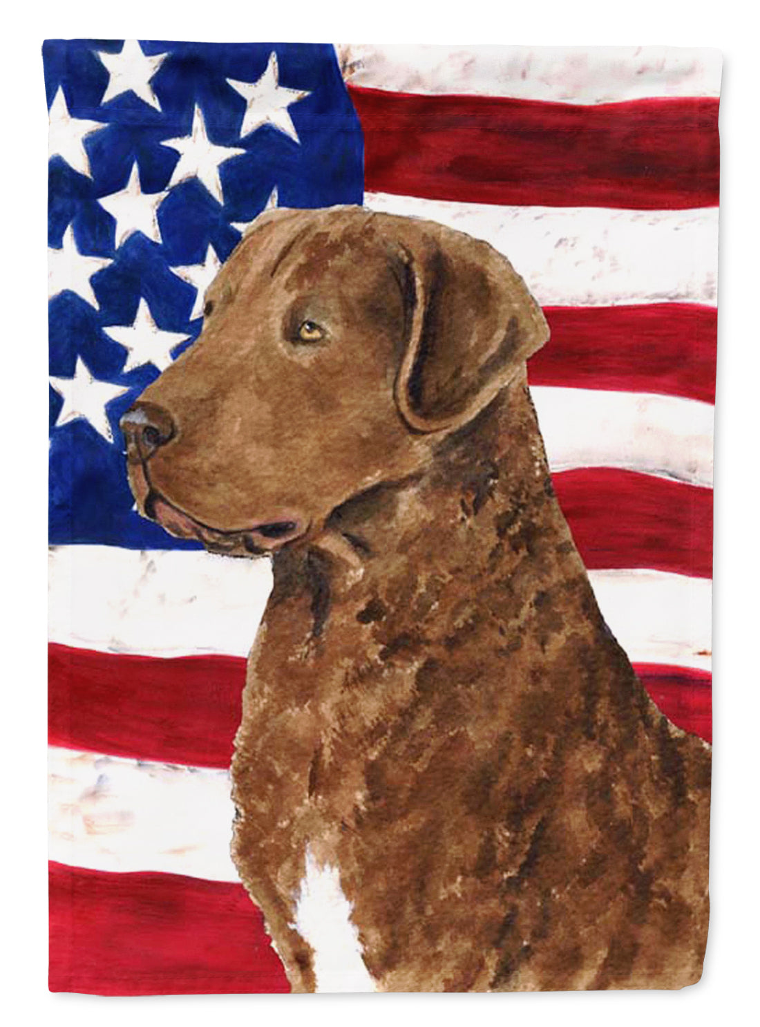 USA American Flag with Curly Coated Retriever Flag Garden Size.