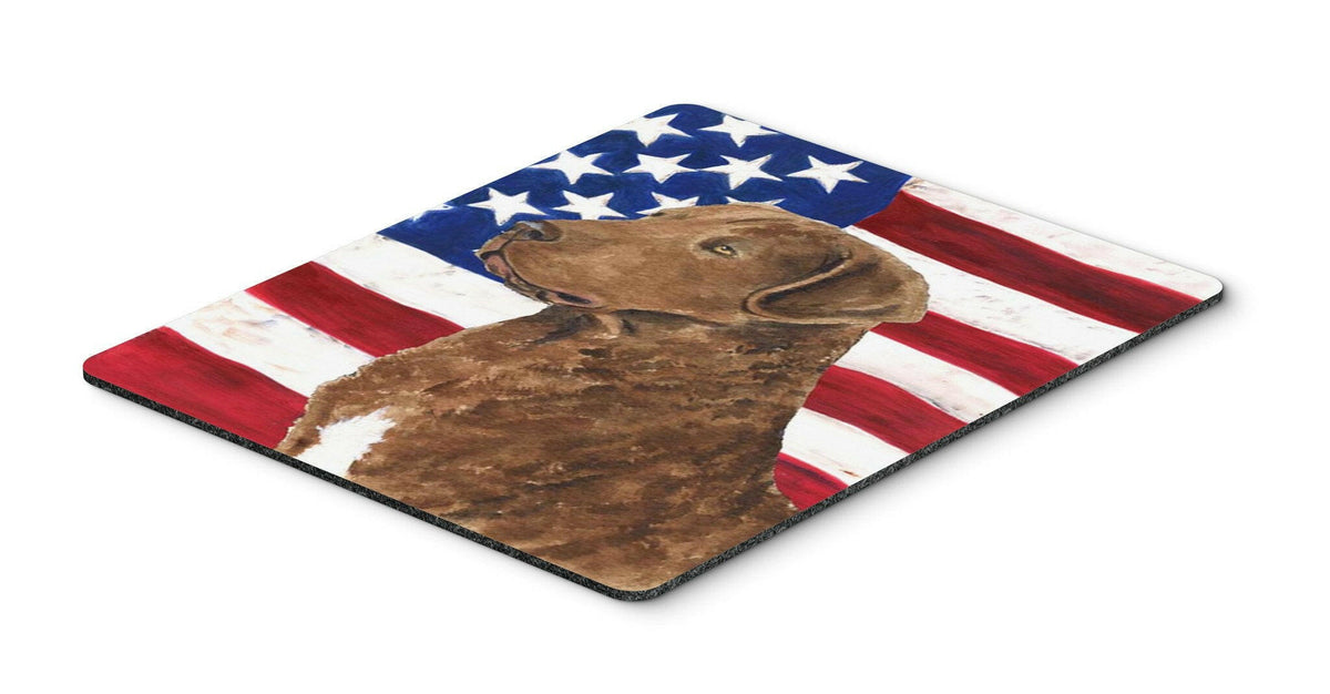 USA American Flag with Curly Coated Retriever Mouse Pad, Hot Pad or Trivet by Caroline&#39;s Treasures