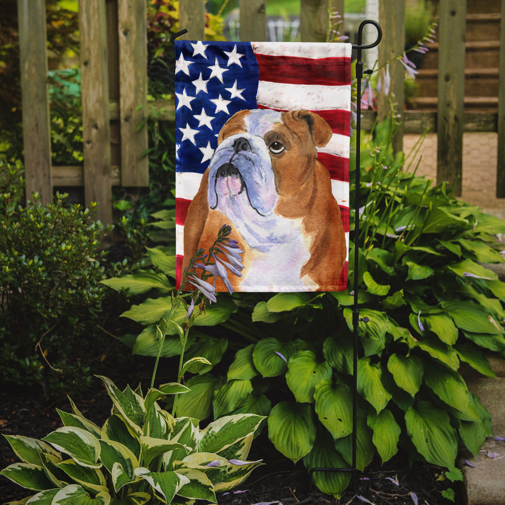 USA American Flag with Bulldog English Flag Garden Size