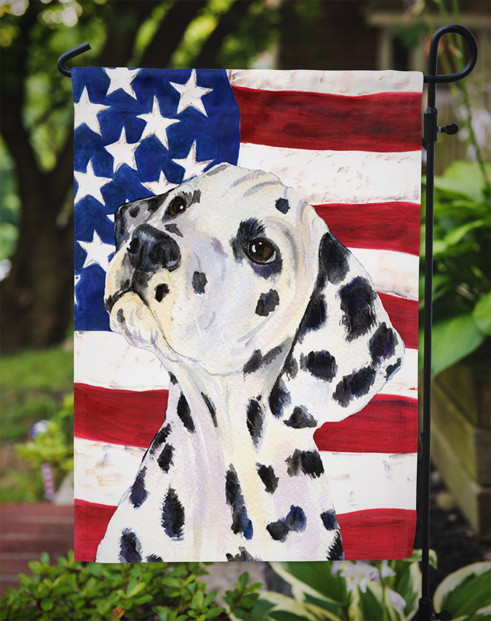 USA American Flag with Dalmatian Flag Garden Size