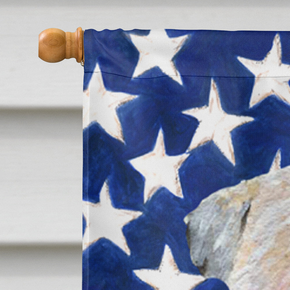 USA drapeau américain avec Wheaten Terrier doux enduit drapeau toile taille de la maison