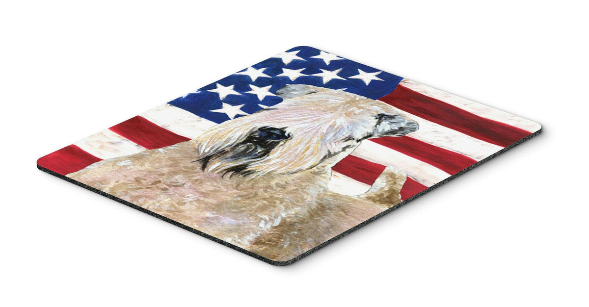 USA American Flag with Wheaten Terrier Soft Coated Mouse Pad, Hot Pad or Trivet by Caroline&#39;s Treasures