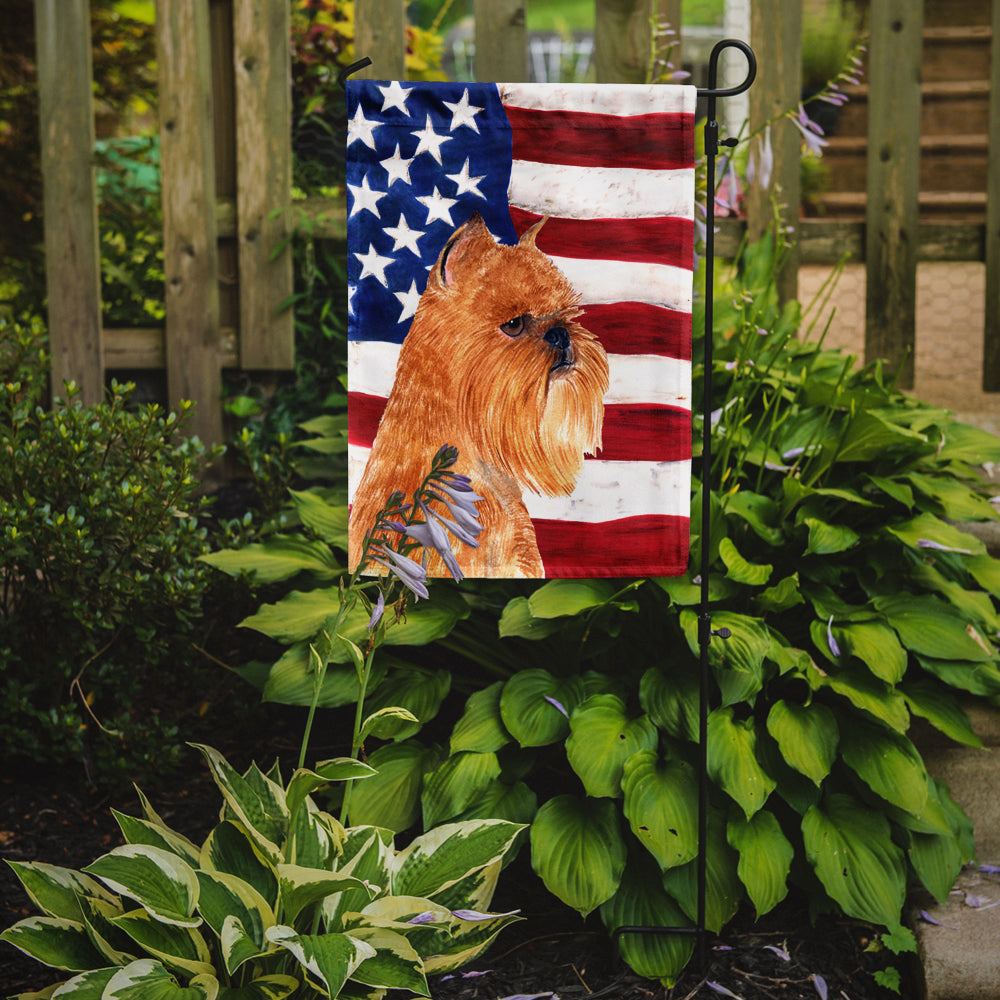Drapeau américain des États-Unis avec le drapeau du Griffon de Bruxelles Taille du jardin