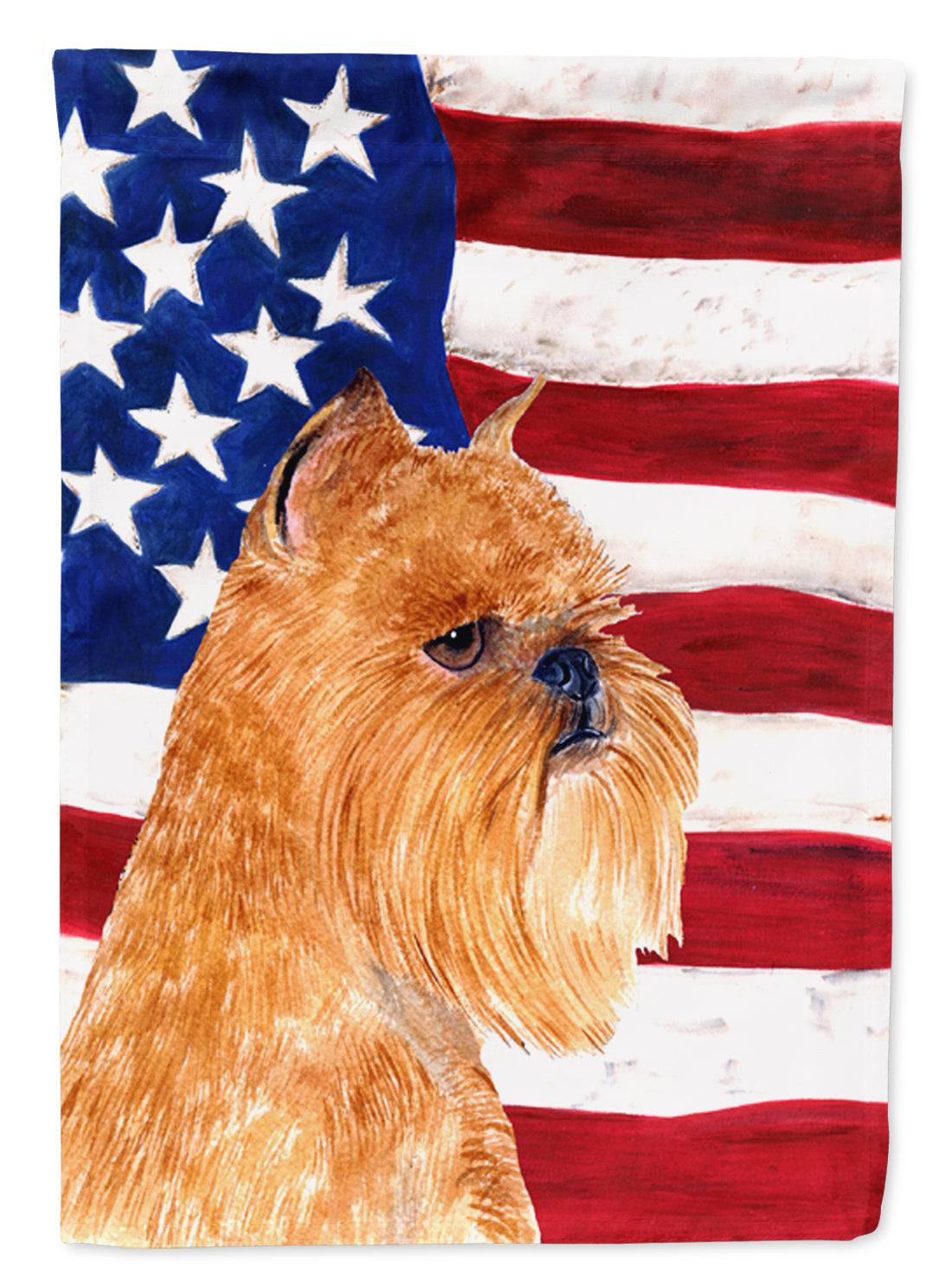 USA American Flag with Brussels Griffon Flag Garden Size.