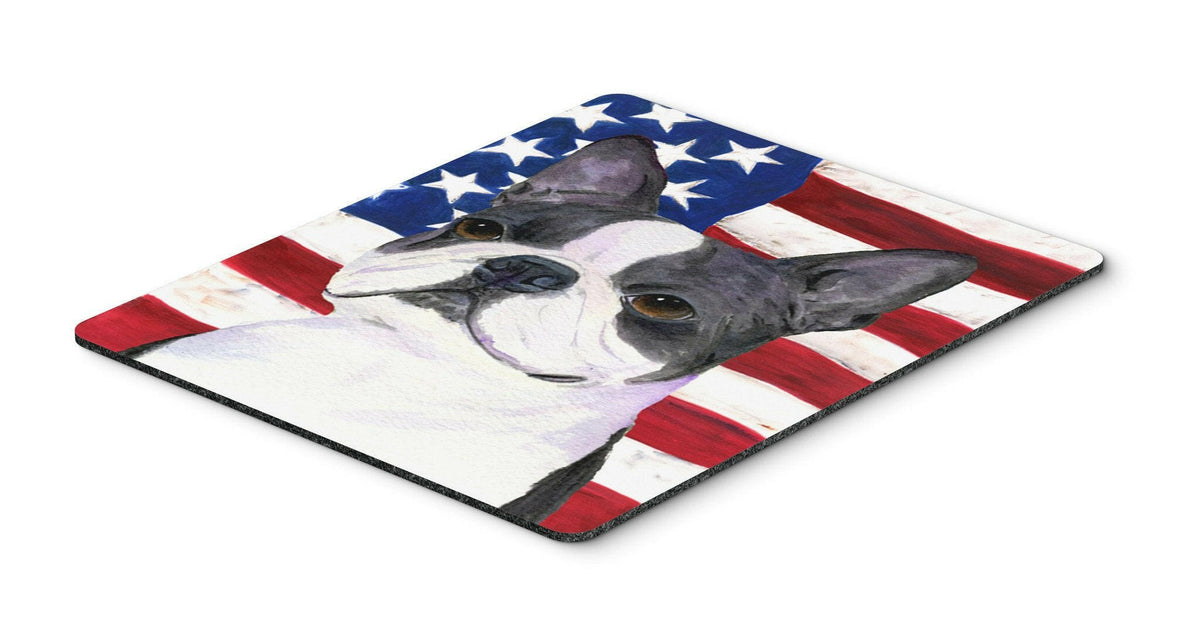 USA American Flag with Boston Terrier Mouse Pad, Hot Pad or Trivet by Caroline&#39;s Treasures