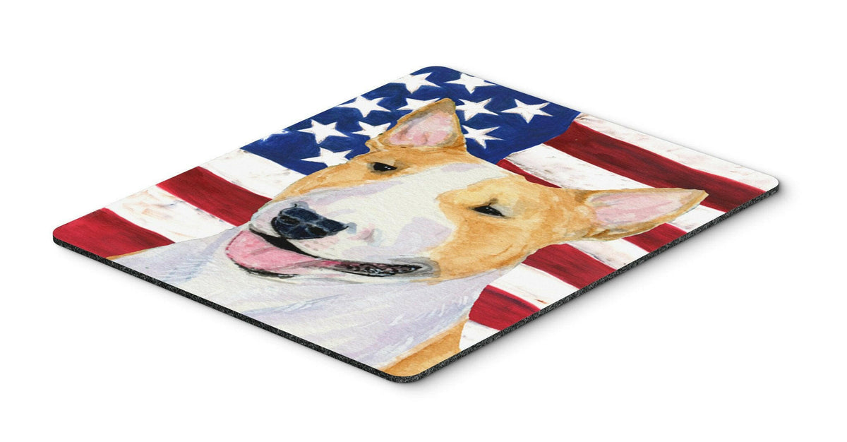 USA American Flag with Bull Terrier Mouse Pad, Hot Pad or Trivet by Caroline&#39;s Treasures