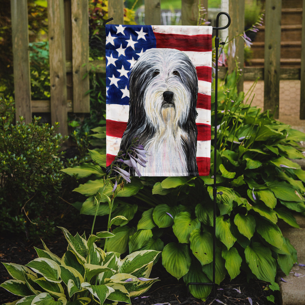 USA American Flag with Bearded Collie Flag Garden Size