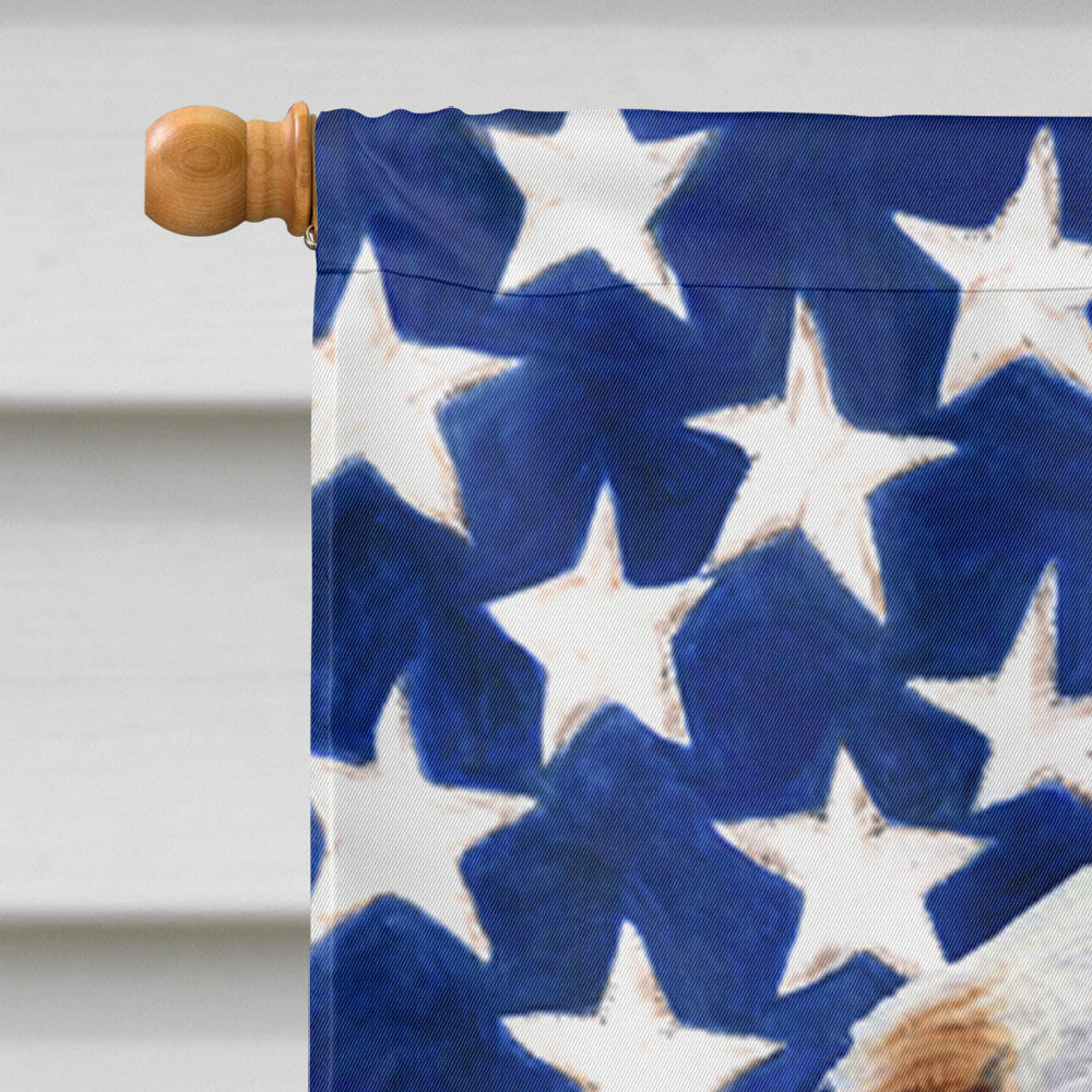 USA American Flag with Clumber Spaniel Flag Canvas House Size
