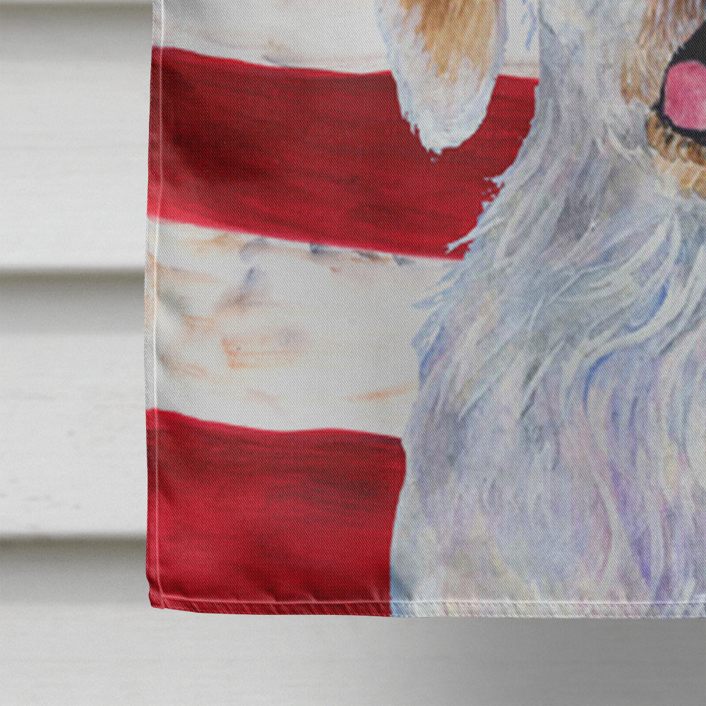 USA American Flag with Clumber Spaniel Flag Canvas House Size