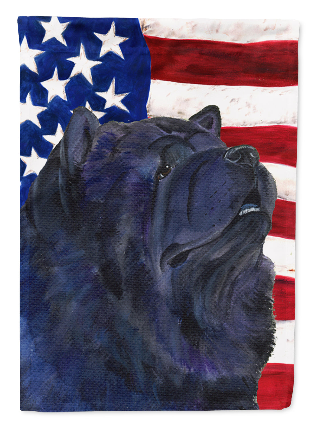 USA American Flag with Chow Chow Flag Canvas House Size