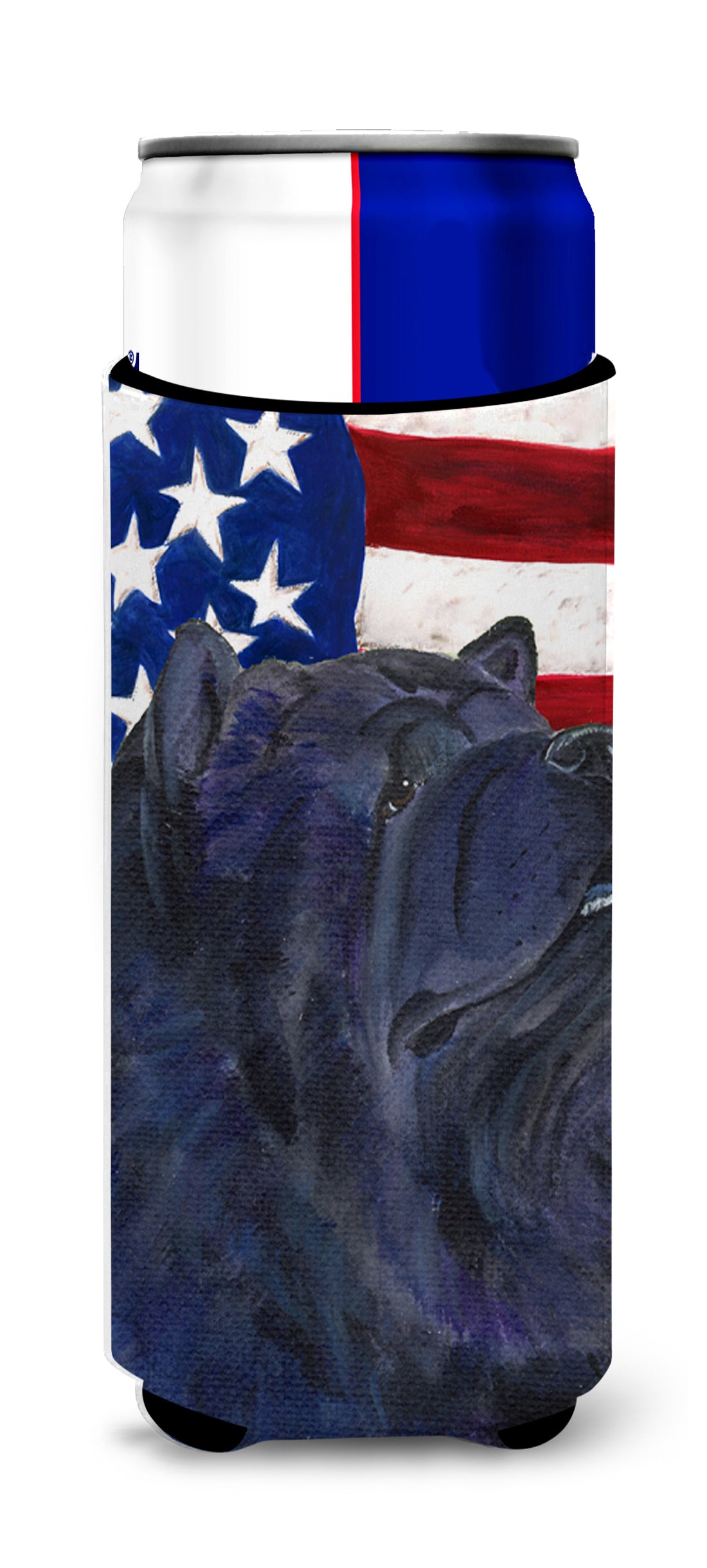 USA American Flag with Chow Chow Ultra Beverage Insulators for slim cans SS4028MUK.