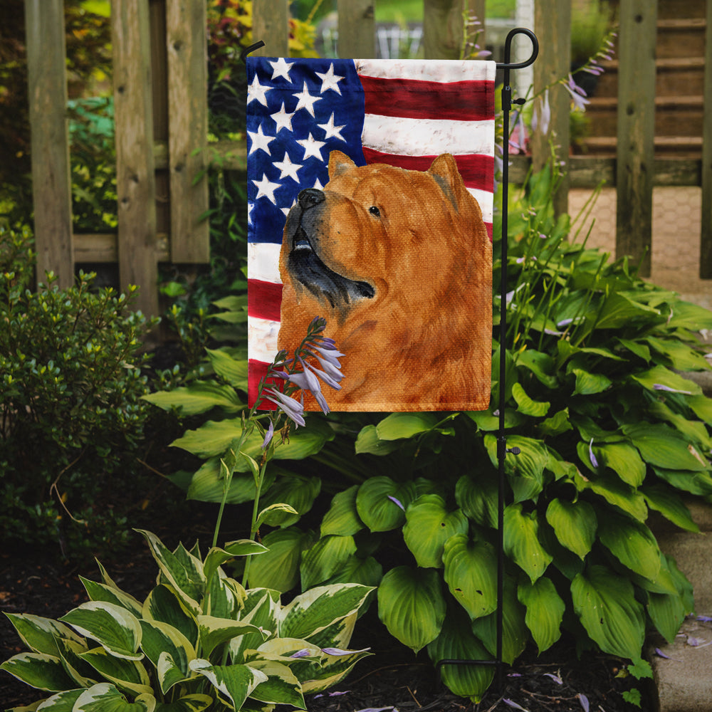 USA American Flag with Chow Chow Flag Garden Size