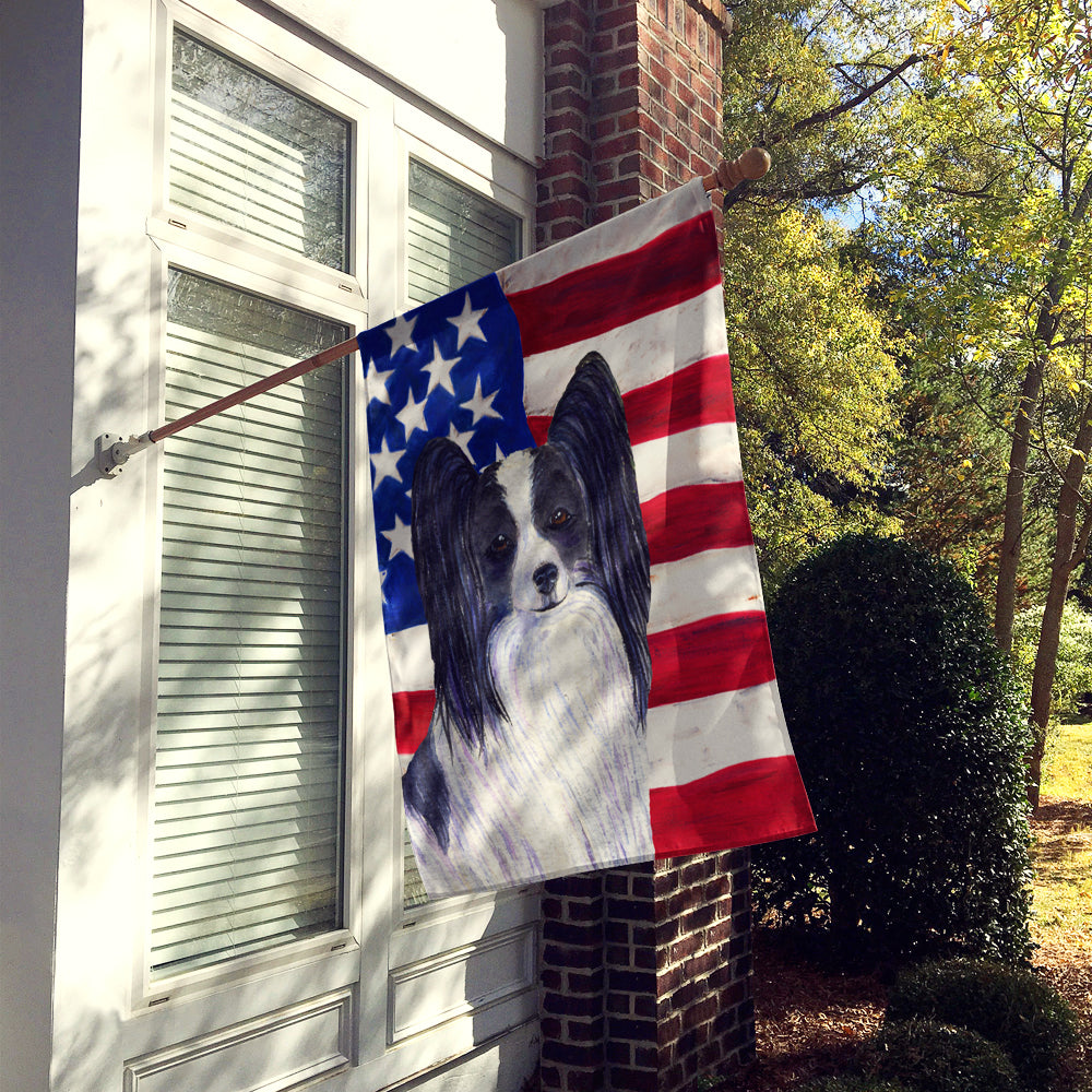 USA American Flag with Papillon Flag Canvas House Size