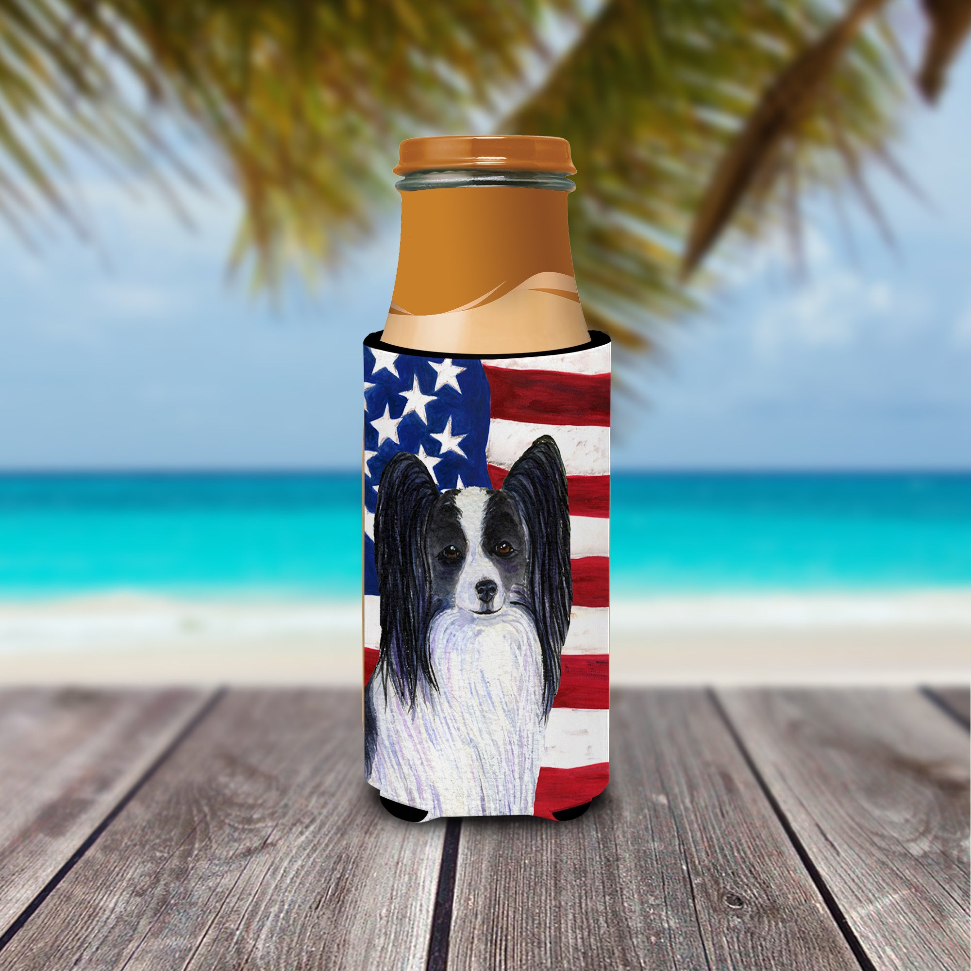USA American Flag with Papillon Ultra Beverage Insulators for slim cans SS4032MUK.