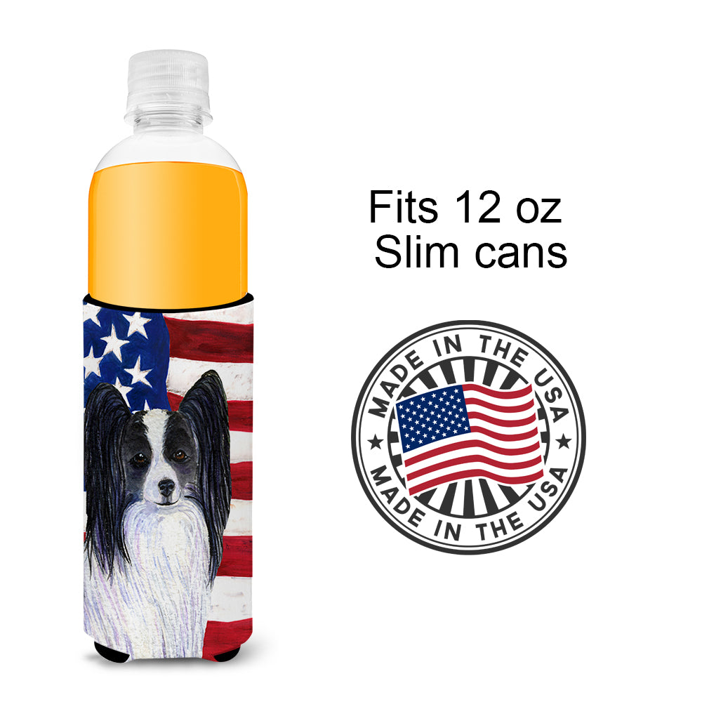 USA American Flag with Papillon Ultra Beverage Insulators for slim cans SS4032MUK.