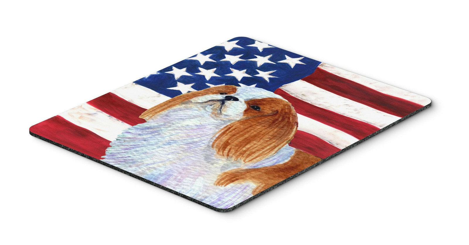 USA American Flag with English Toy Spaiel USA Mouse Pad, Hot Pad or Trivet by Caroline's Treasures