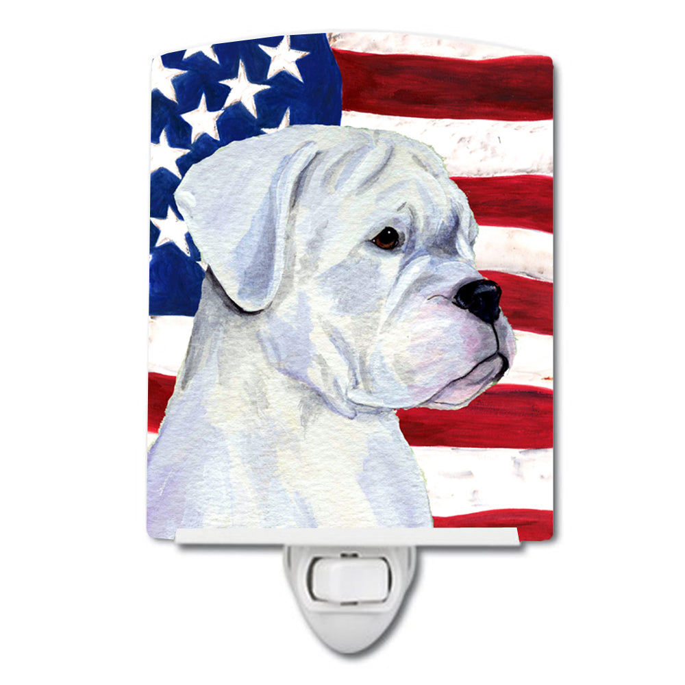 USA American Flag with Boxer Ceramic Night Light SS4036CNL - the-store.com