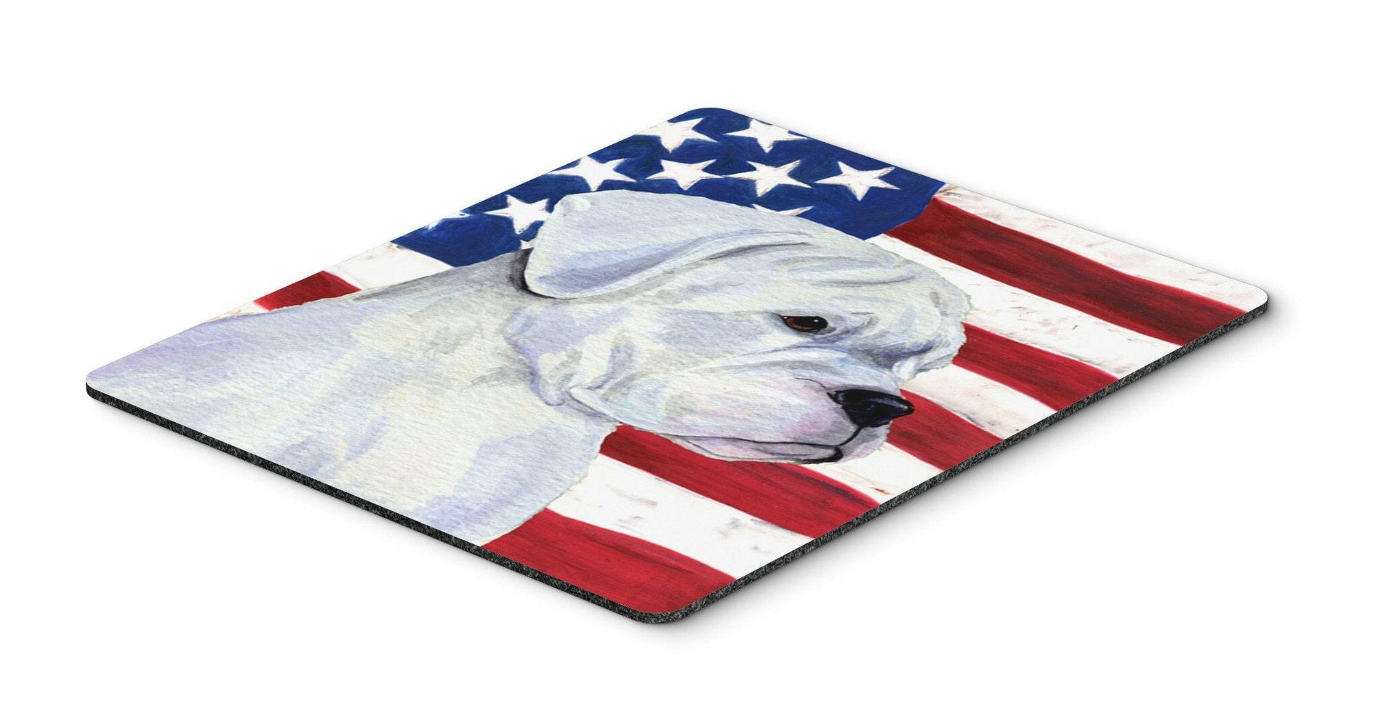 USA American Flag with Boxer Mouse Pad, Hot Pad or Trivet by Caroline's Treasures