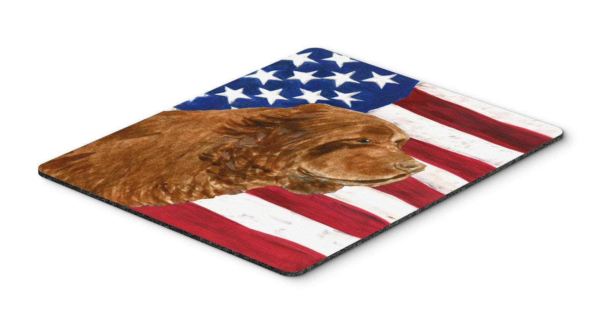 USA American Flag with Sussex Spaniel Mouse Pad, Hot Pad or Trivet by Caroline&#39;s Treasures