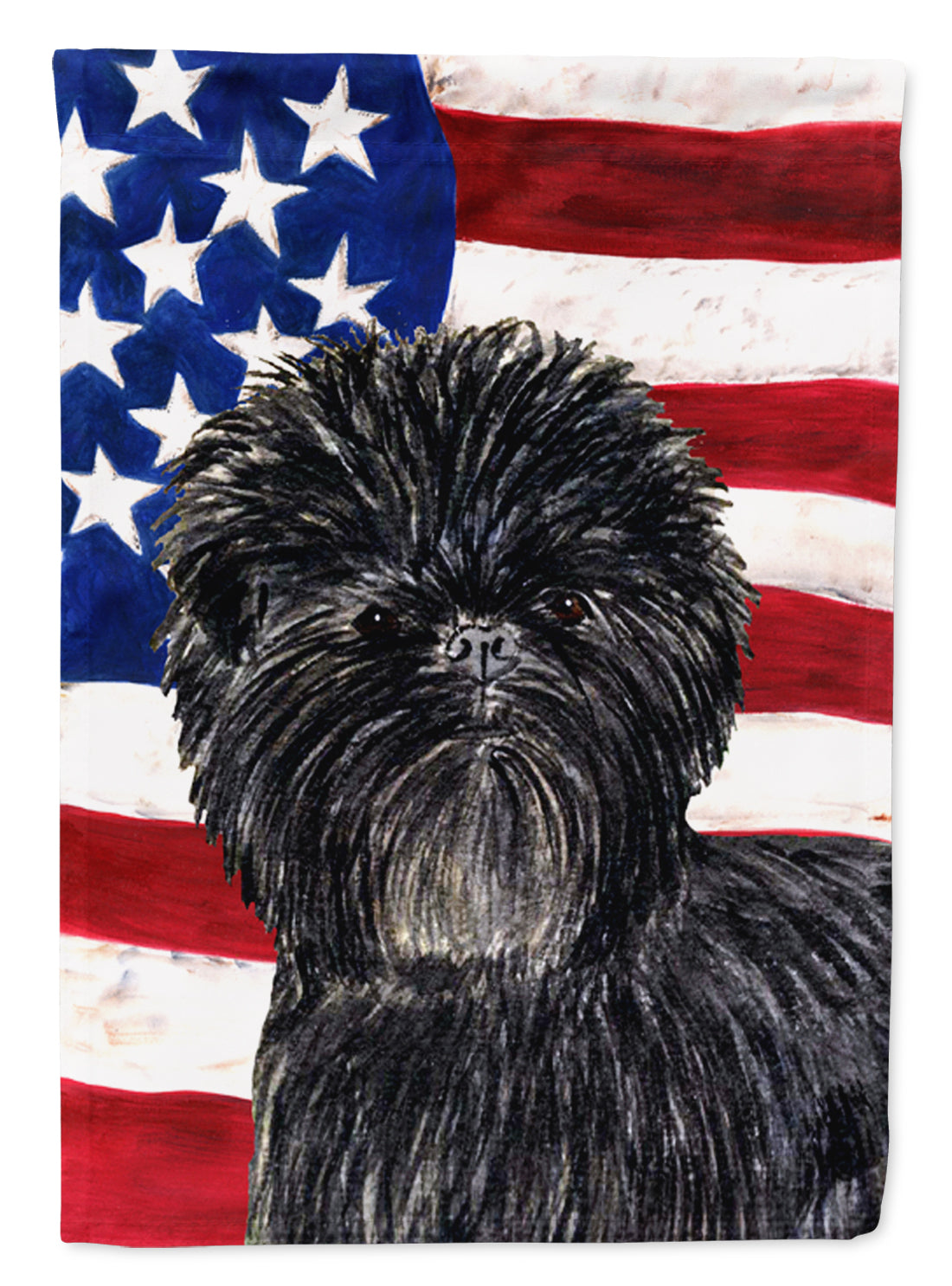 USA American Flag with Affenpinscher Flag Canvas House Size  the-store.com.