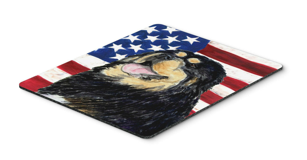 USA American Flag with Tibetan Mastiff Mouse Pad, Hot Pad or Trivet by Caroline&#39;s Treasures