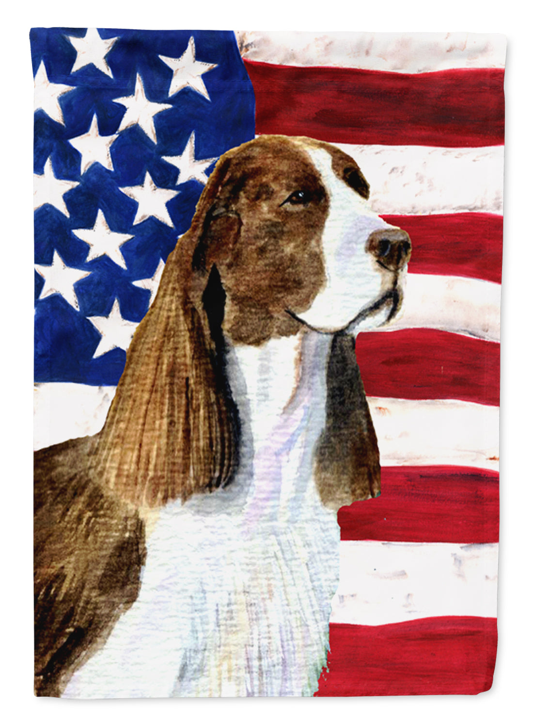 USA American Flag with Springer Spaniel Flag Canvas House Size  the-store.com.