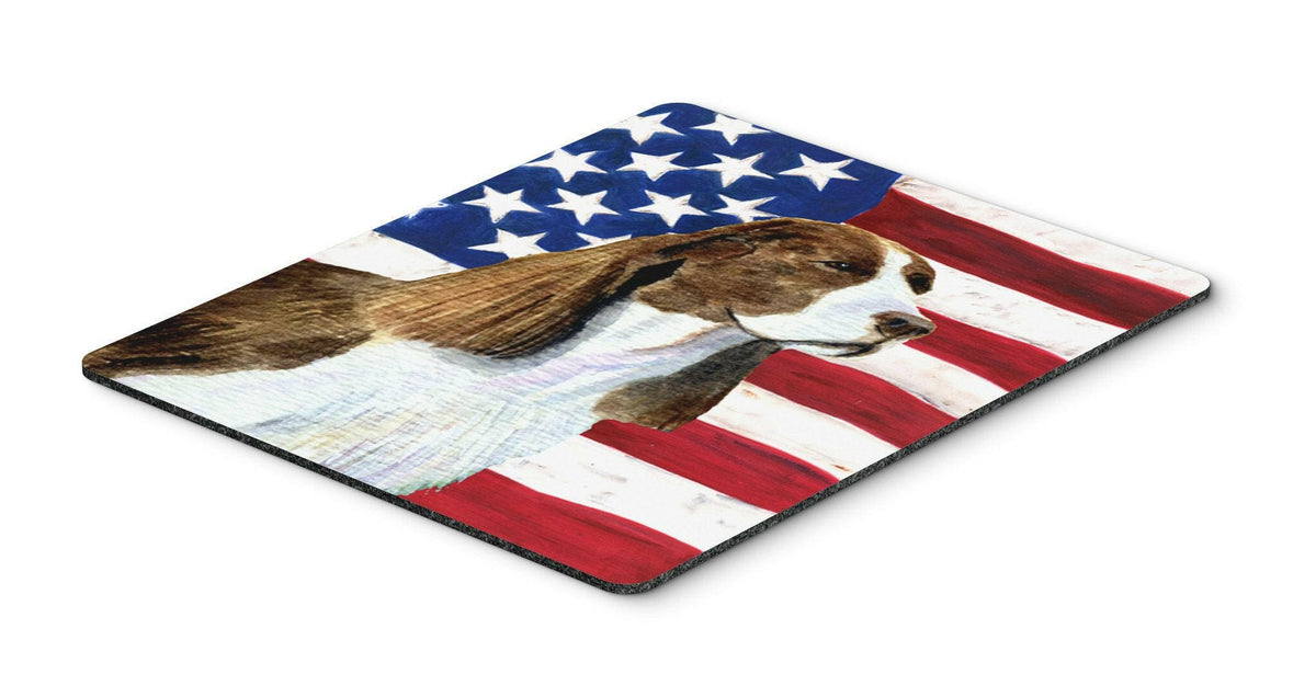 USA American Flag with Springer Spaniel Mouse Pad, Hot Pad or Trivet by Caroline&#39;s Treasures