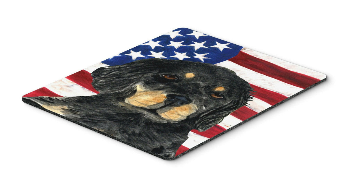 USA American Flag with Gordon Setter Mouse Pad, Hot Pad or Trivet by Caroline&#39;s Treasures