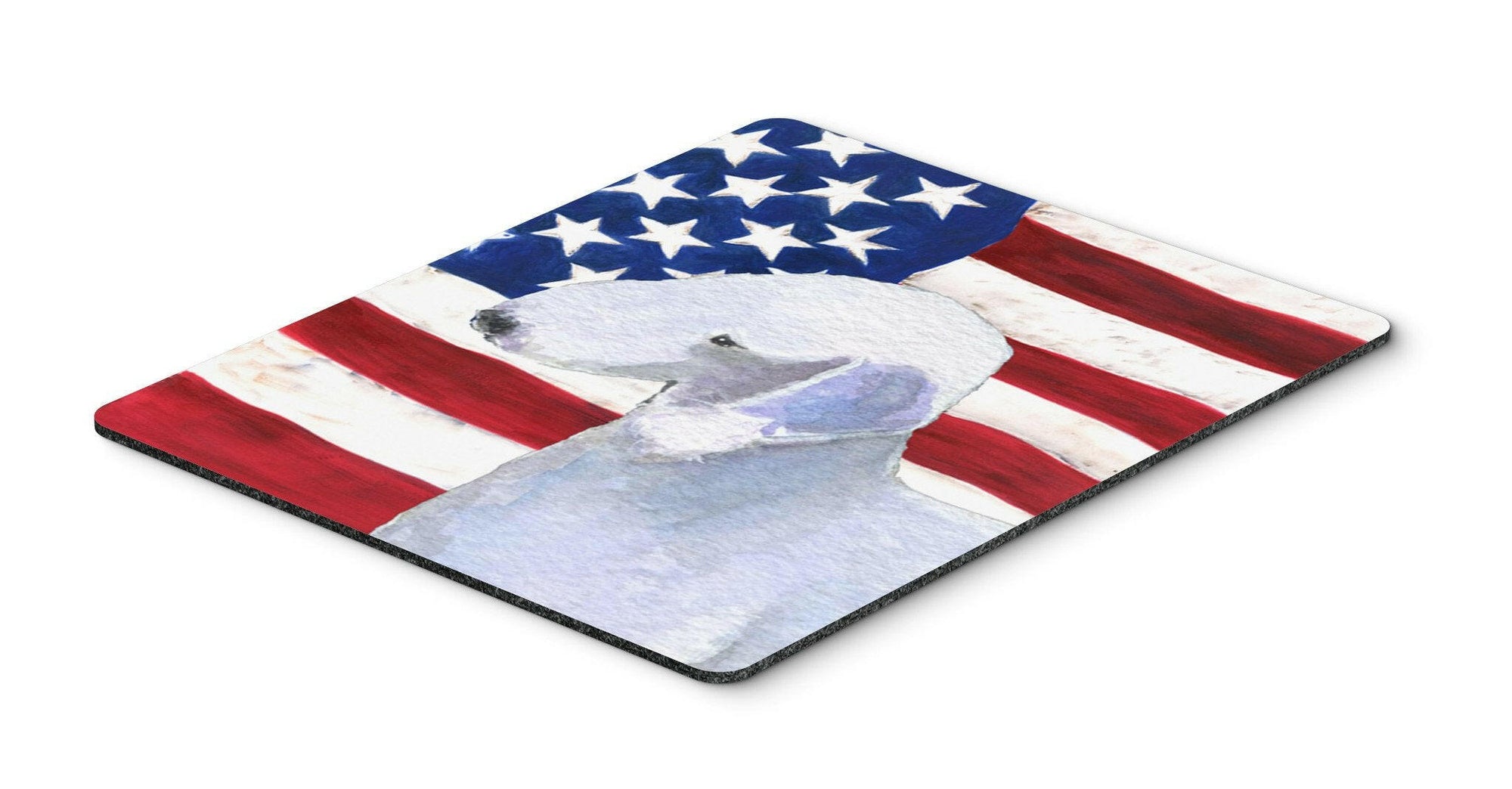 USA American Flag with Bedlington Terrier Mouse Pad, Hot Pad or Trivet by Caroline's Treasures