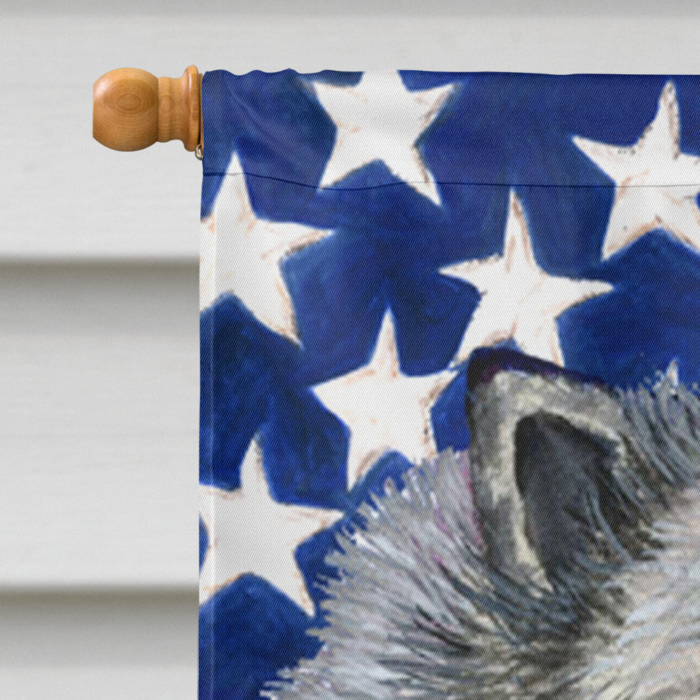 USA American Flag with Keeshond Flag Canvas House Size