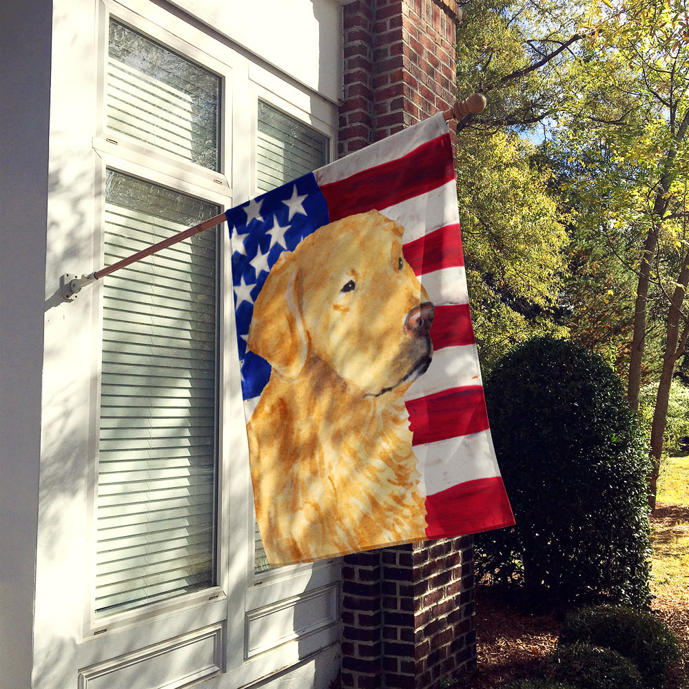 USA American Flag with Golden Retriever Flag Canvas House Size