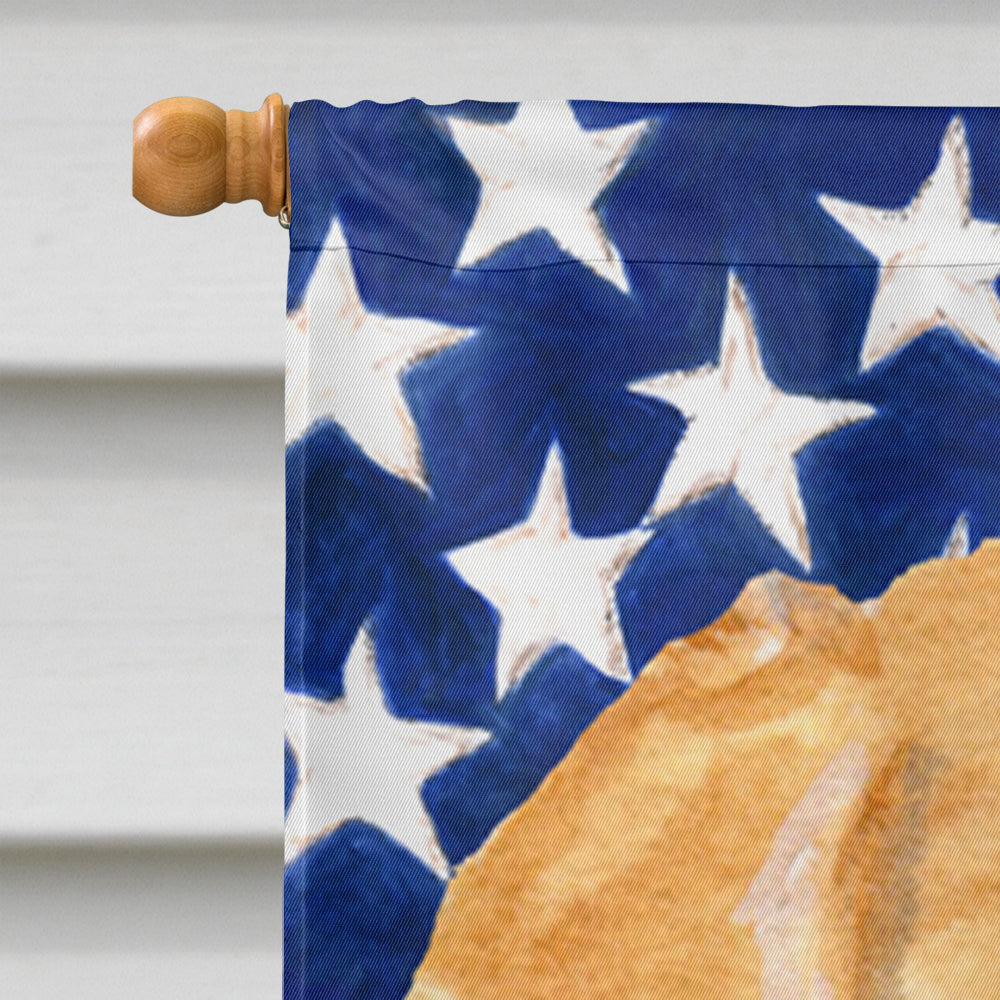 USA American Flag with Golden Retriever Flag Canvas House Size  the-store.com.