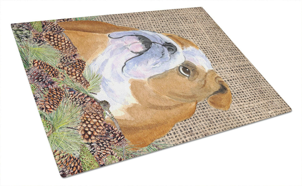 Caroline's Treasures Bulldog English Glass Cutting Boards – Durable, Decorative Kitchen Art Large