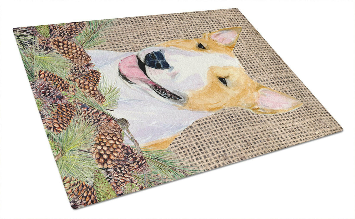 Bull Terrier Glass Cutting Board Large by Caroline&#39;s Treasures