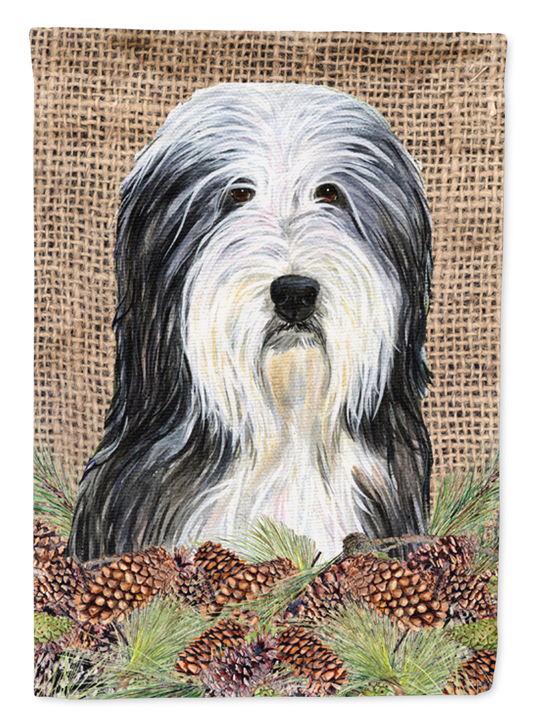 Bearded Collie Flag Canvas House Size  the-store.com.
