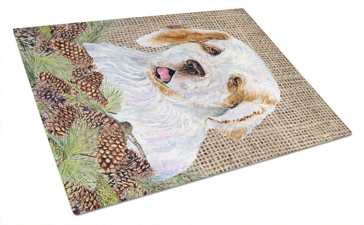 Clumber Spaniel Glass Cutting Board Large by Caroline&#39;s Treasures